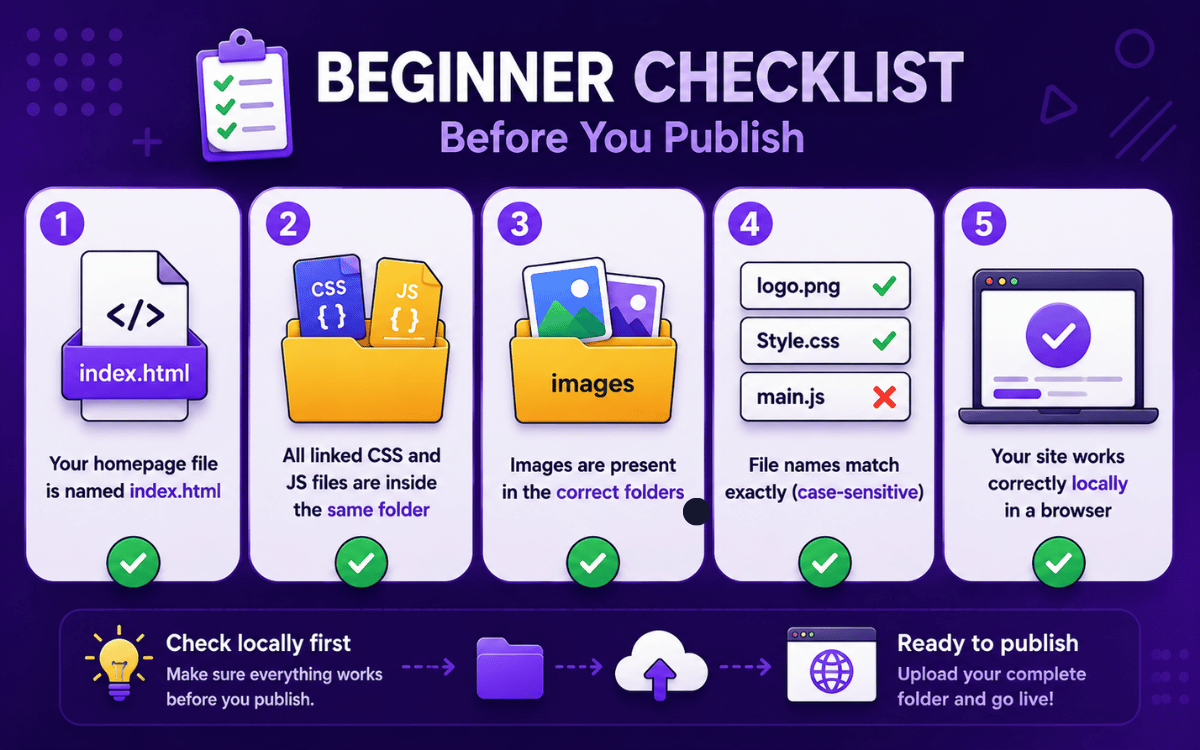 how to publish a website with html