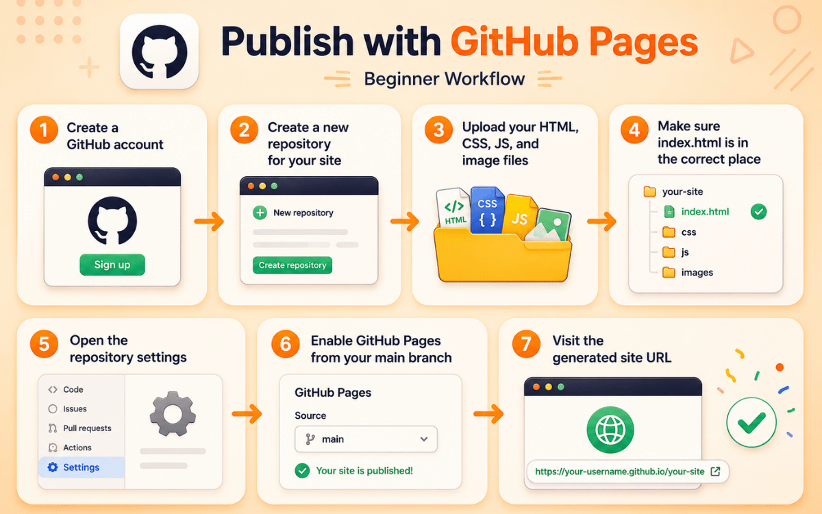 how to publish a website with html