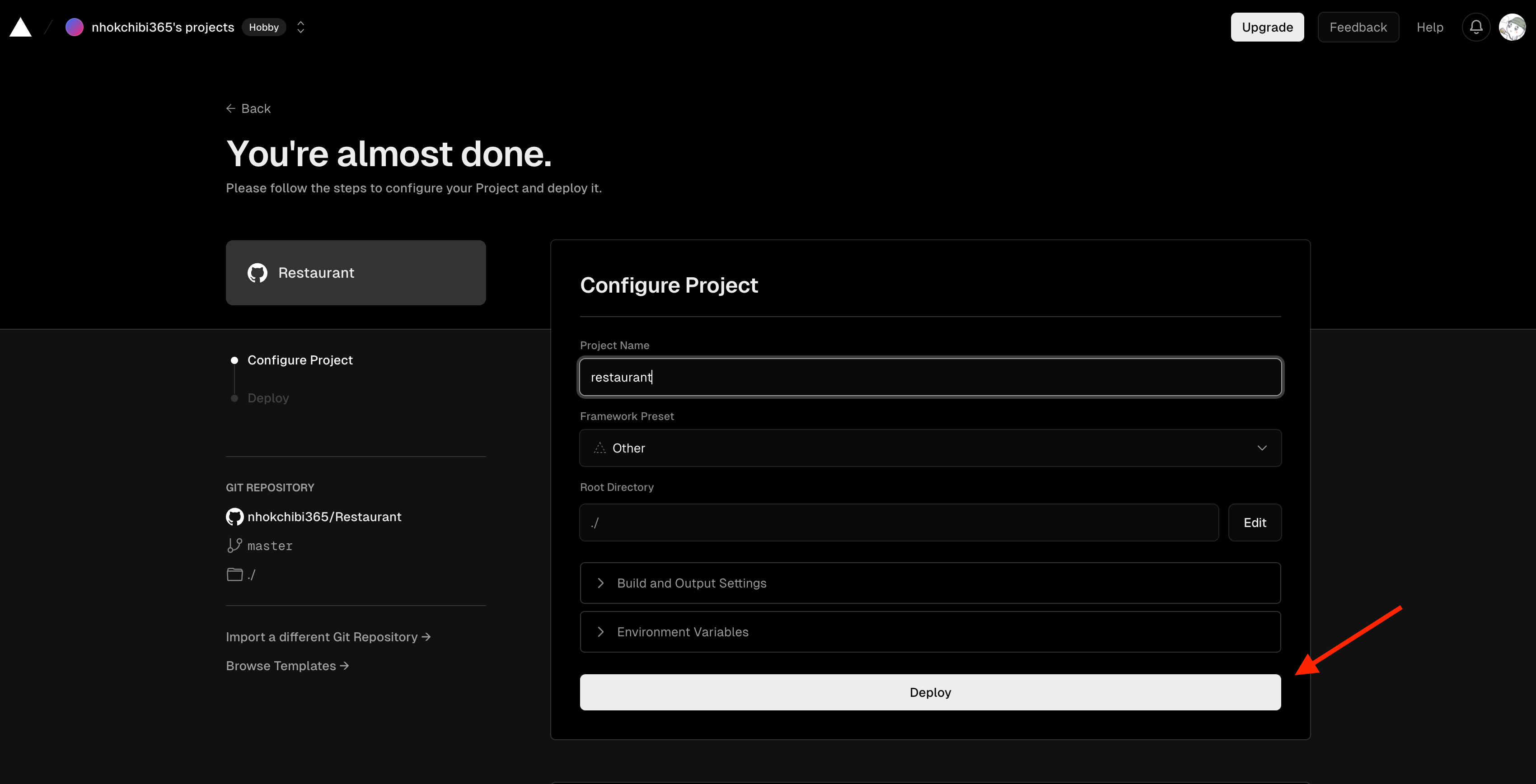 How to deploy a Website on Vercel
