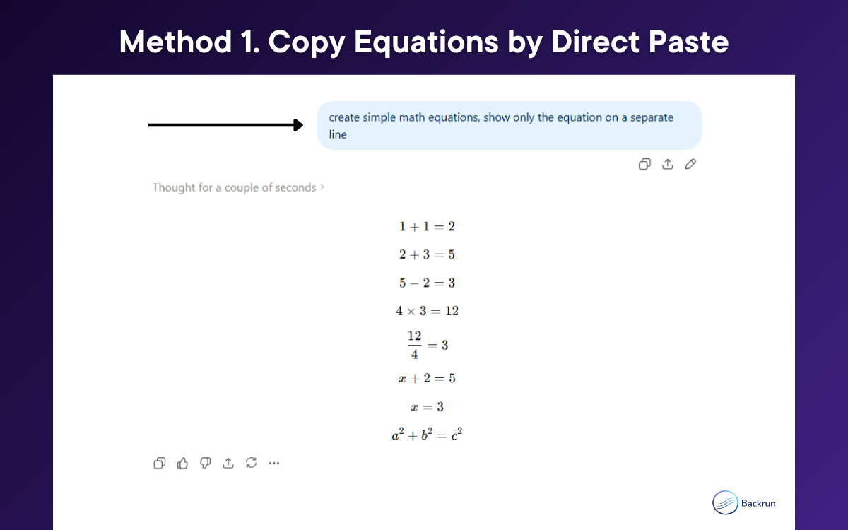 How to copy equations from ChatGPT to Word