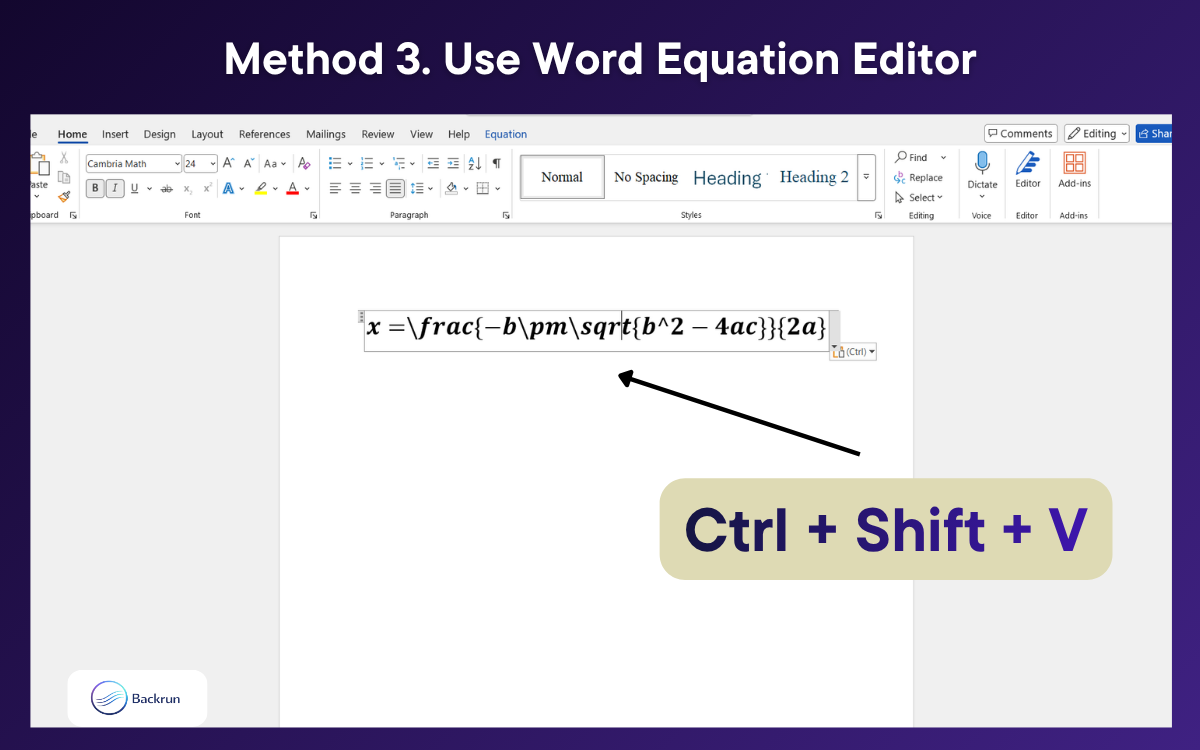 How to copy equations from ChatGPT to Word