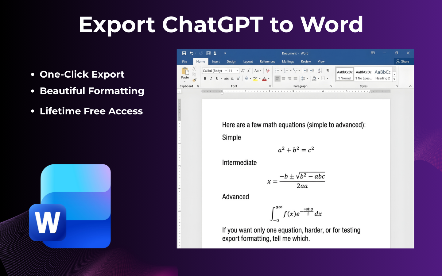 Conversation exported as an editable Word document